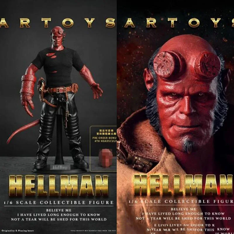 

1/6 Scale Hellman Hell Boy Anung Un Rama Male Man Boy 12' Action Figure Collections Toys Gifts Full Set Action Figure W 3 Heads