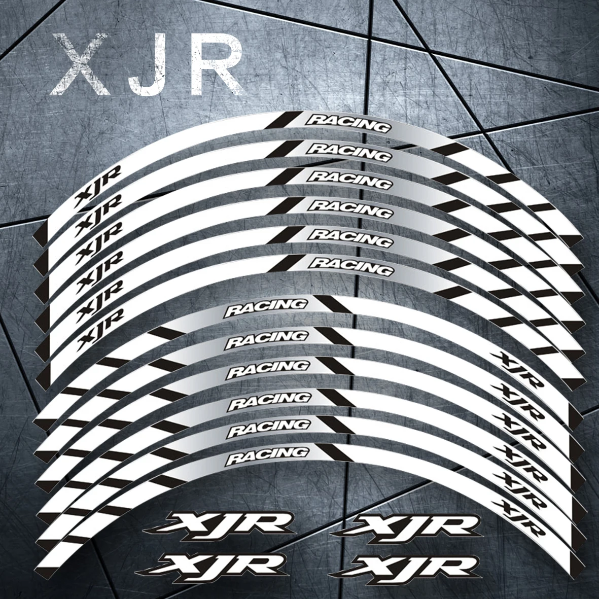 

Motorcycle front and rear wheels Edge Outer Rim Sticker Reflective Stripe Wheel Decals For YAMAHA XJR