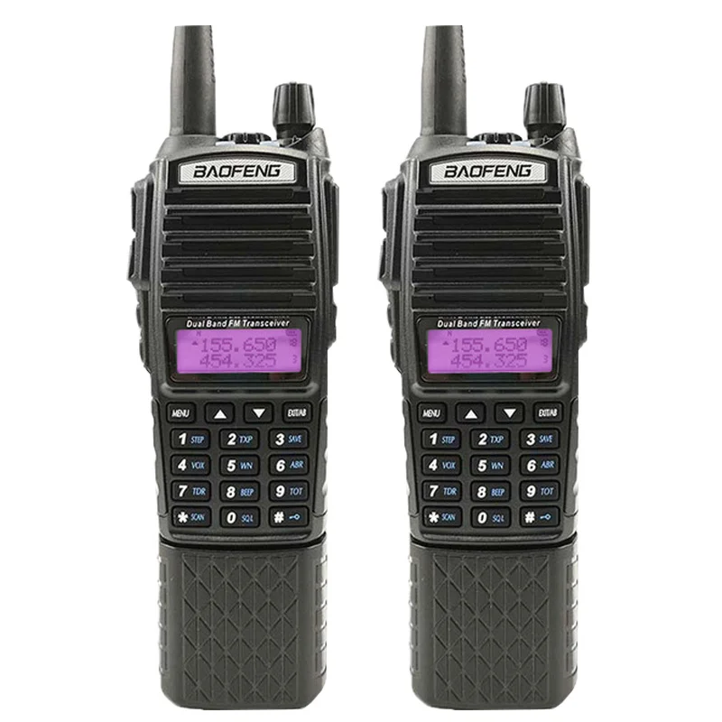 2 pieces 2 шт Baofeng UV-82 Plus Walkie Talkie 3800 мАч длинный режим ожидания двойной PTT двухдиапазонный двухсторонний радио UV82 Walky Talky трансивер UV 82 - Цвет: 2 pieces