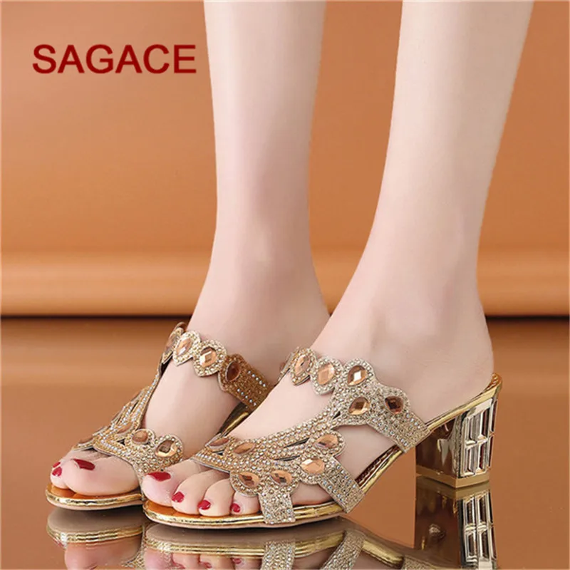 Женские сандалии с открытым носком богемные в римском стиле на толстой подошве