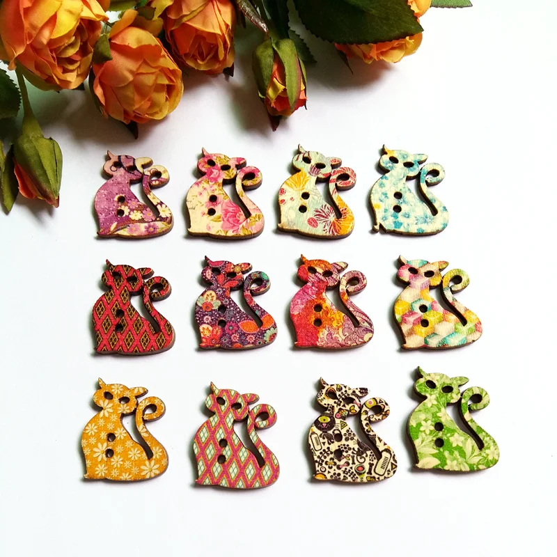 80 шт. деревянные пуговицы для скрапбукинга с двумя отверстиями 24x28 мм|button help|button