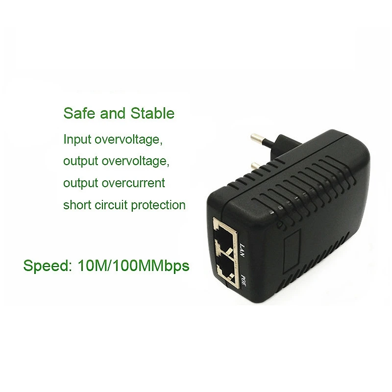 Dc48V 0.5A Poe инжектор сплиттер для видеонаблюдения ip-камера сетевой коммутатор Poe Ethernet Poe адаптер США штекер