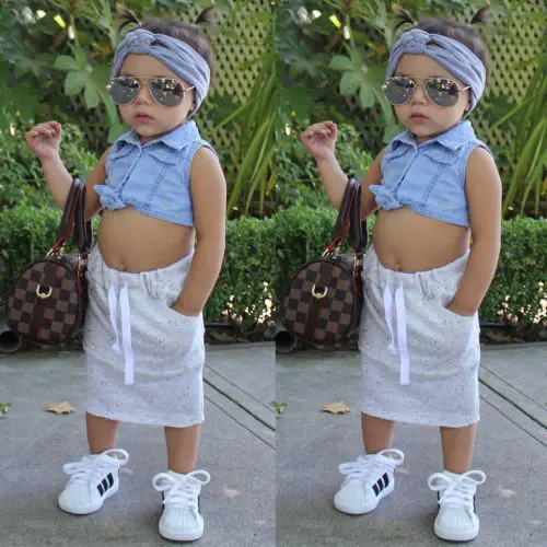 Модная летняя одежда для маленьких девочек хлопковые топы без рукавов +