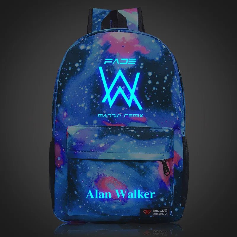 Mochila Feminina Mochilas, светящаяся сумка для ходунков, выцветший в том же рюкзаке, Alan, электронная музыка, популярный логотип, Студенческая упаковка - Цвет: see chart