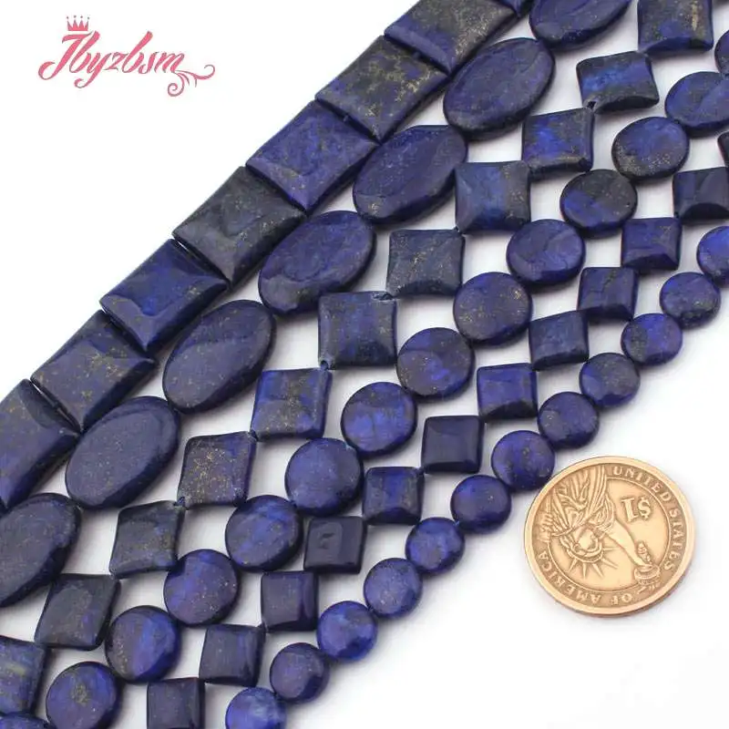 8 10 12 20mm Round Coin Square Rondelle Blue Lapis Lazuli Stone Beads For DIY Necklace Bracelet Jewelry Making 15&quot Free Shipping |