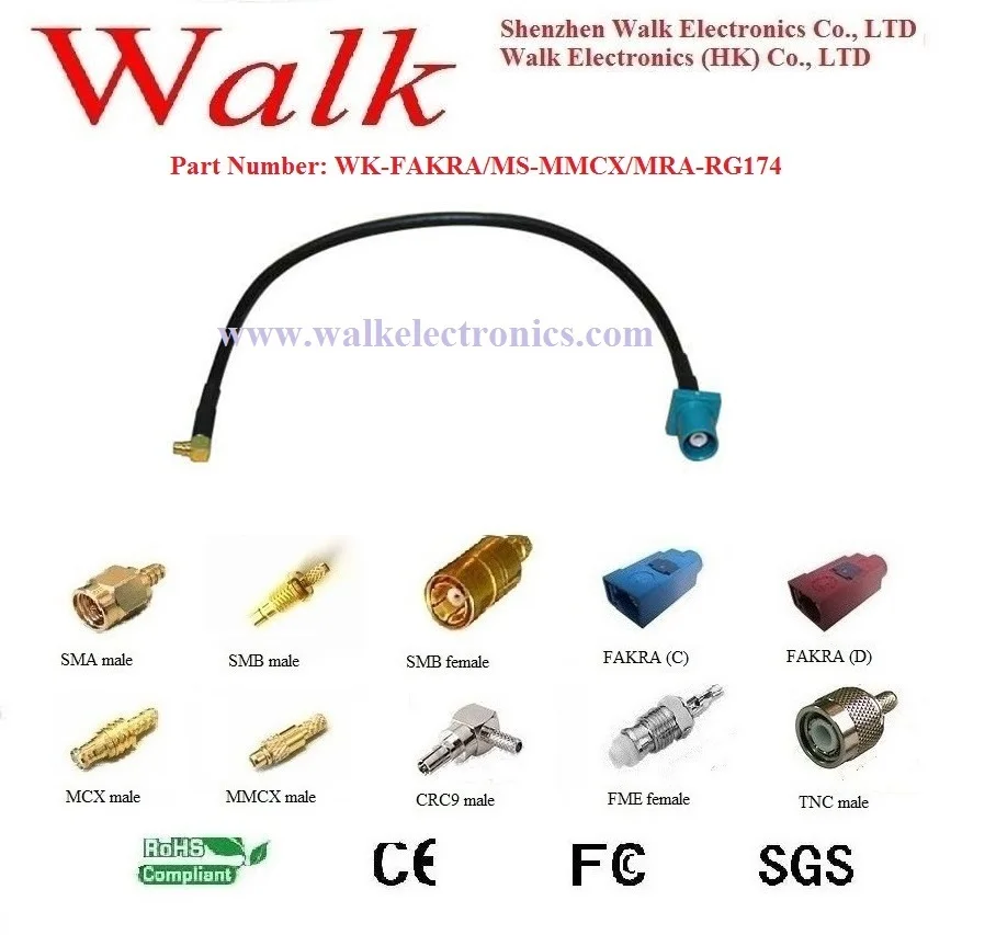 

Кабель FAKRA male mmcx male rg174, кабель fakra mmcx rg174, соединительный кабель fakra