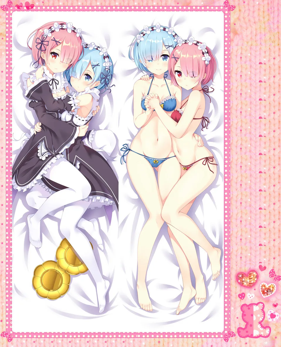 

Anime Cartoon Re:Zero kara Hajimeru Isekai Seikatsu Double-Sided Bolster Hugging Pillow Case Pillow Cover Pillowcase No.16218