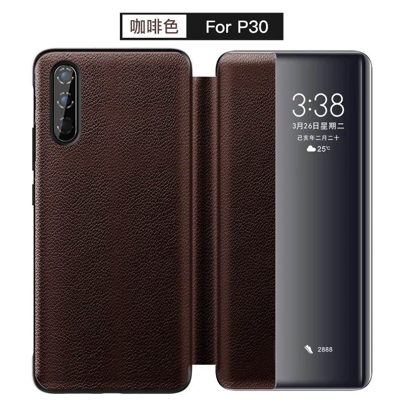 XOOMZ Brand for Huawei P30 Case Genuine Leather Smart-View Litchi Phone Cases fit Side open ultra slim Cover | Мобильные телефоны и