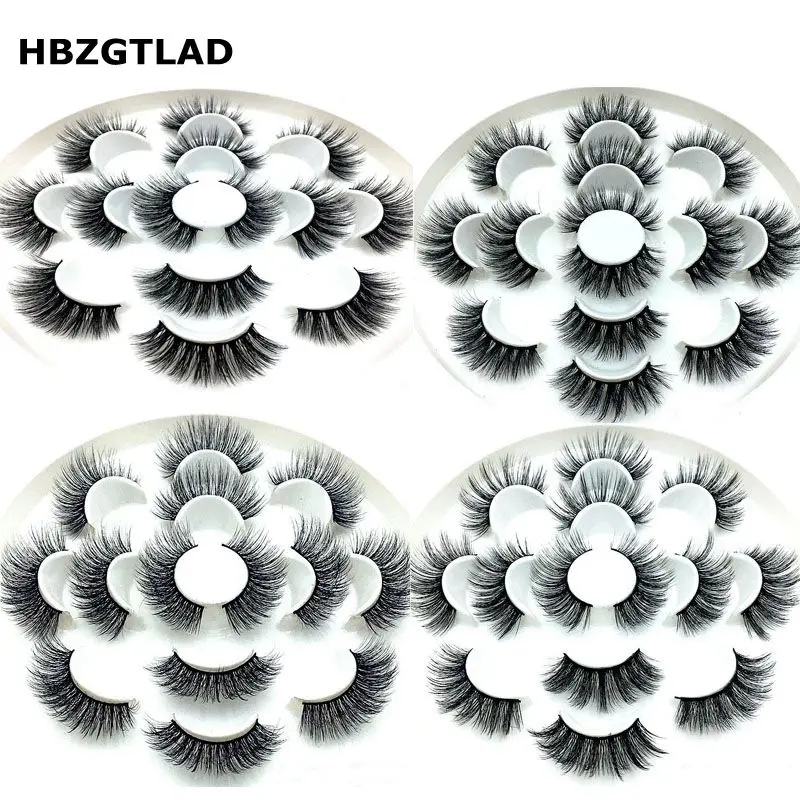 HBZGTLAD 5/7 Пар Натуральных искусственных длинных ресниц для макияжа 3d норковые