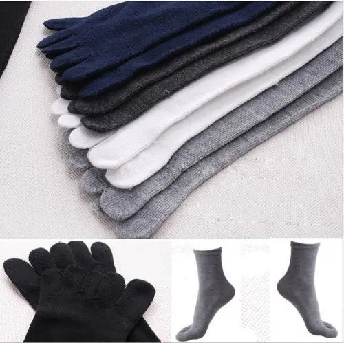 5pairs Unisex New Cotton Absorbent Stockings Blend Soft Men's Five Fingers 5 Toes Socks | Мужская одежда