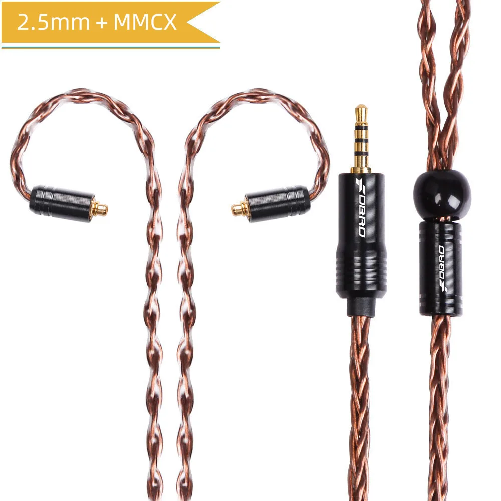Bronze 2.5mm MMCX FDBRO 2,5/3,5/4,4 мм наушники кабель IE80 A2DC IM 8 ядерный мини посеребренные CD-плеер гарнитура провода LS50 LS70 LS200 LS300 E50 - Цвет: Bronze 2.5mm MMCX
