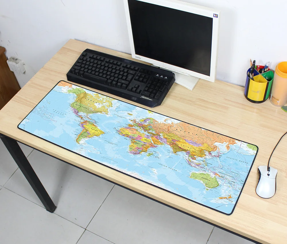 size900x300x2mm Самые дешевые игровые коврики для мыши карта мира 90x30 см DIY HD печать большой коврик для мыши геймер с краем Блокировка офисные настольные коврики - Цвет: size900x300x2mm