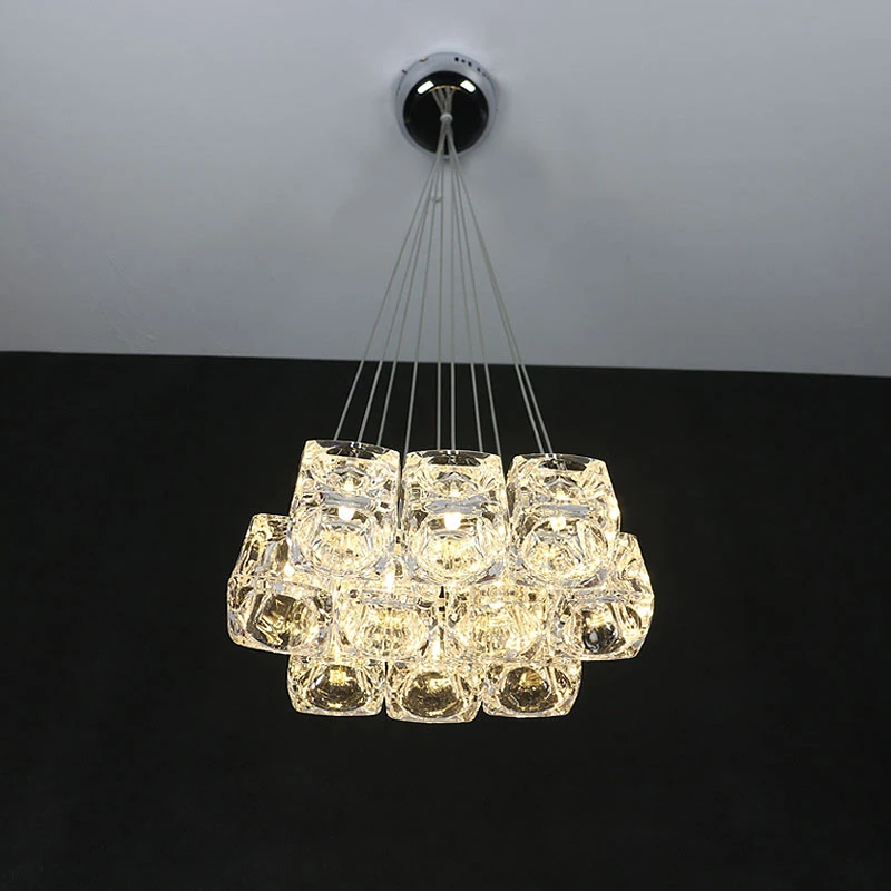 

LED Modern Crystal Droplight H100cm (Can Adjustable Freely) Restaurant Lamp Crystal Glass Lamp Bar Dinningroom Ceiling Light