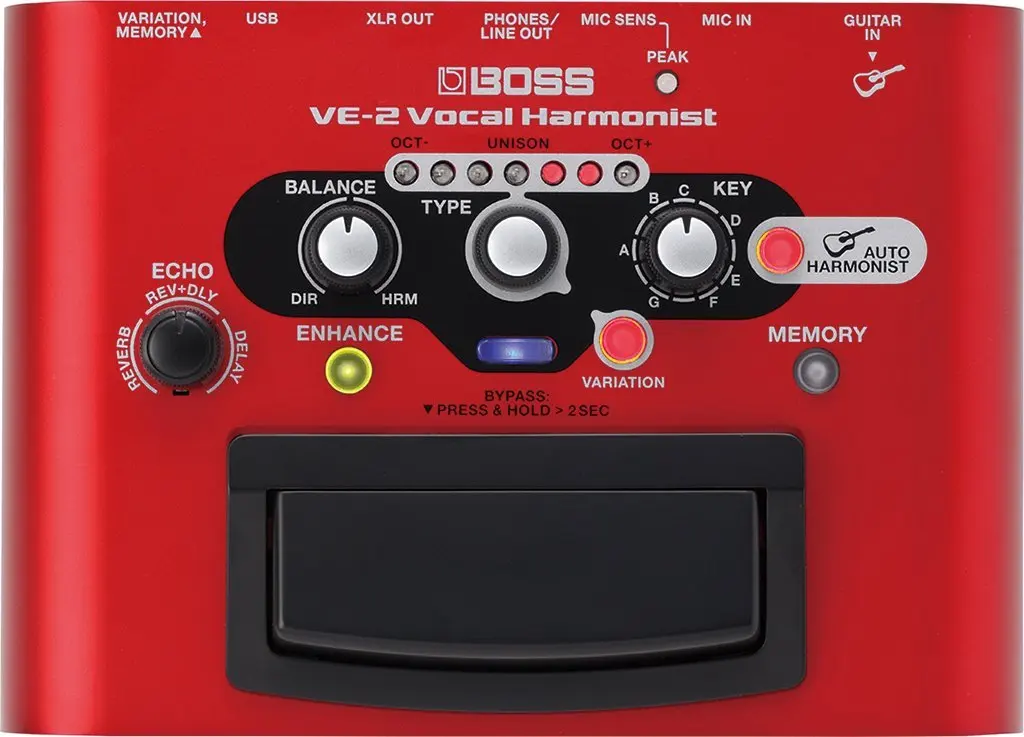 Boss VE-2 вокальный Гармонист вокальный Stompbox с эффектами и гитарными гармониями