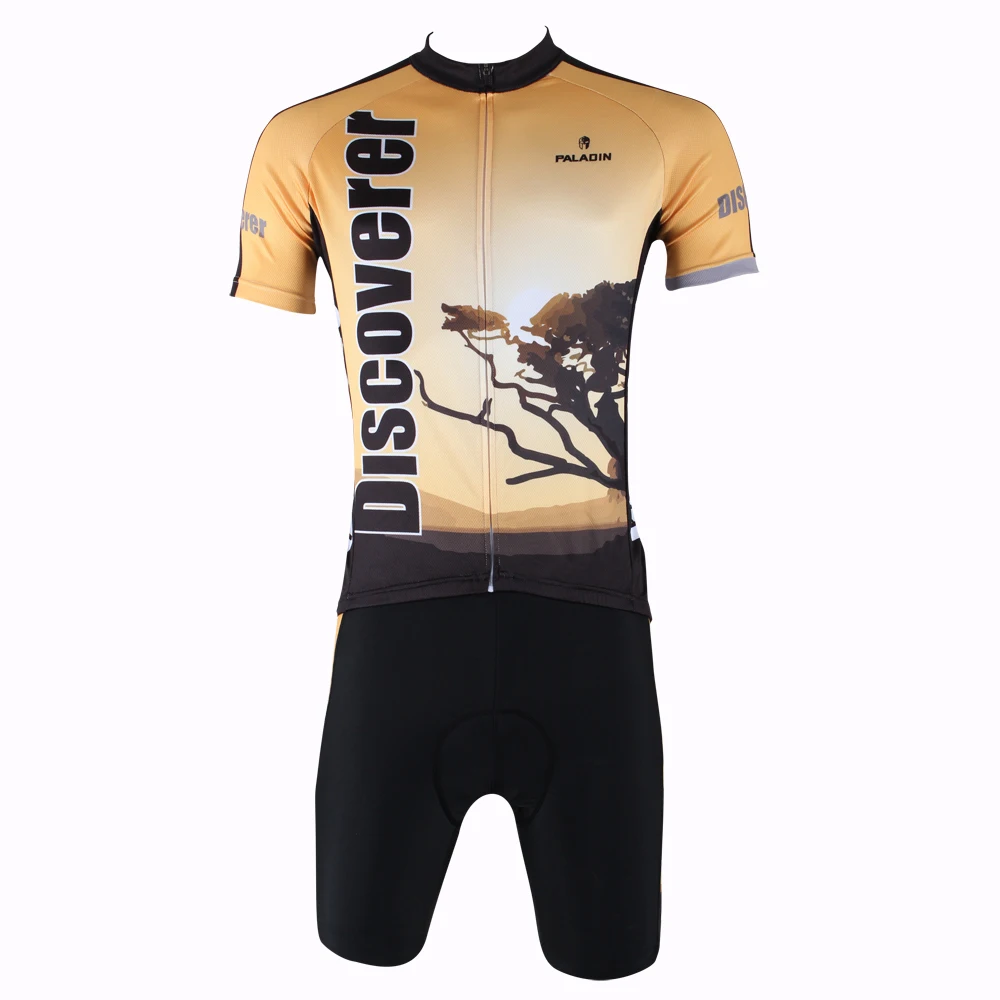 Мужская дышащая веломайка с коротким рукавом и принтом закат|bicycle shirt|cycling
