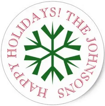 

1.5inch Round Christmas stickers with snowflake