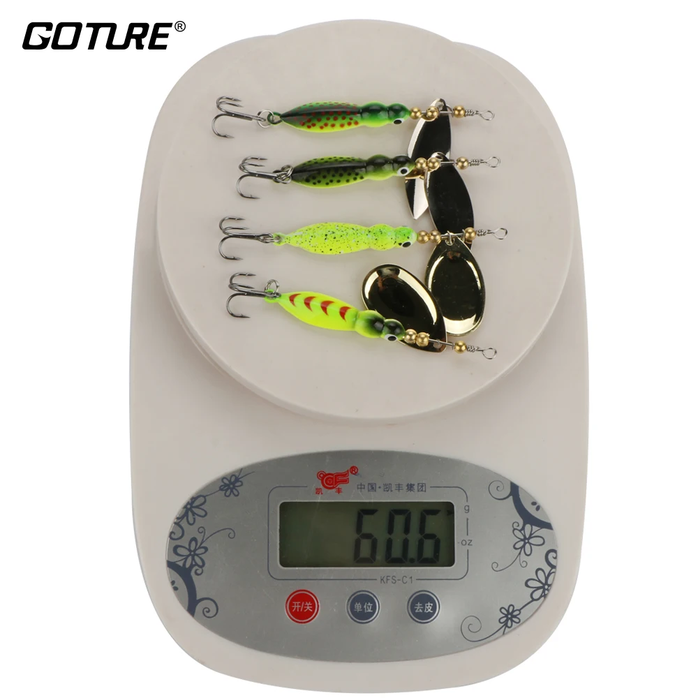 Приманка для зимней рыбалки Goture 4 шт. 0 52 унции 3 42 дюйма цвета металлическая