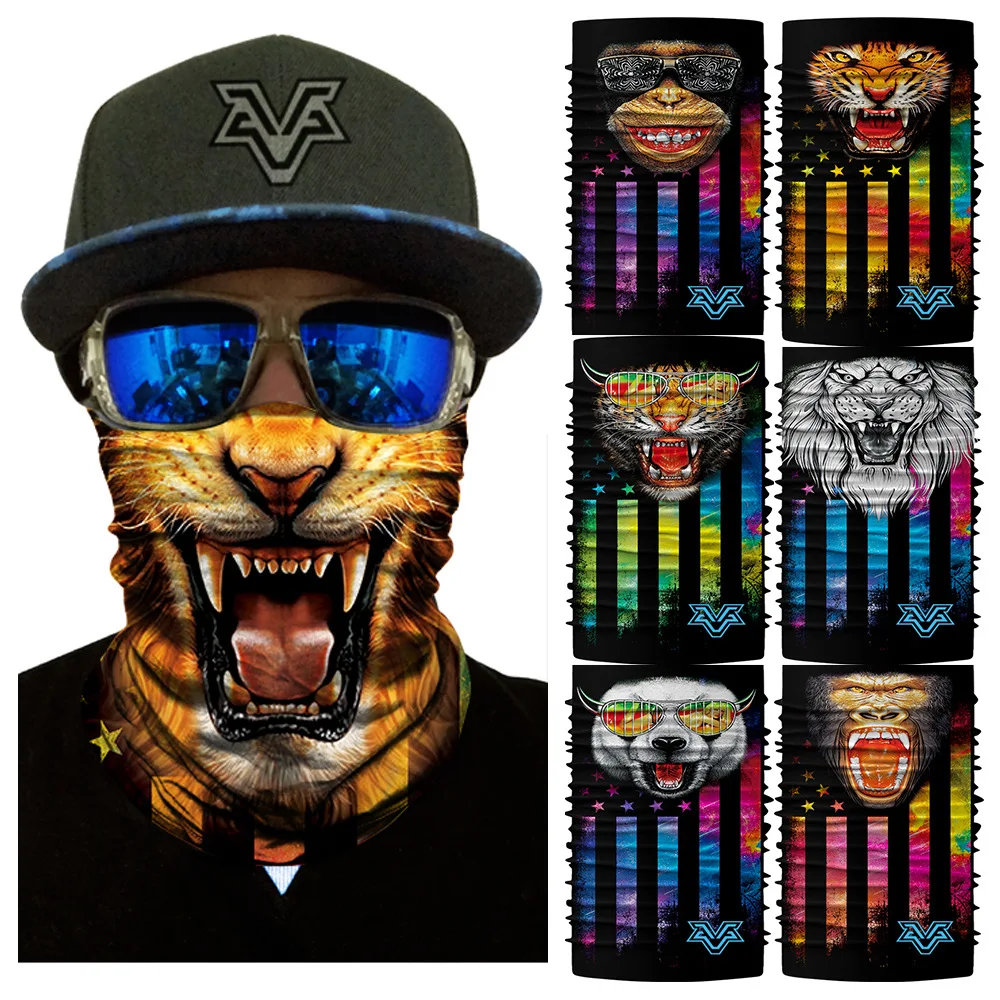 3D Велоспорт бесшовные бандана лев тигр ретривер трубка шарф маска животного