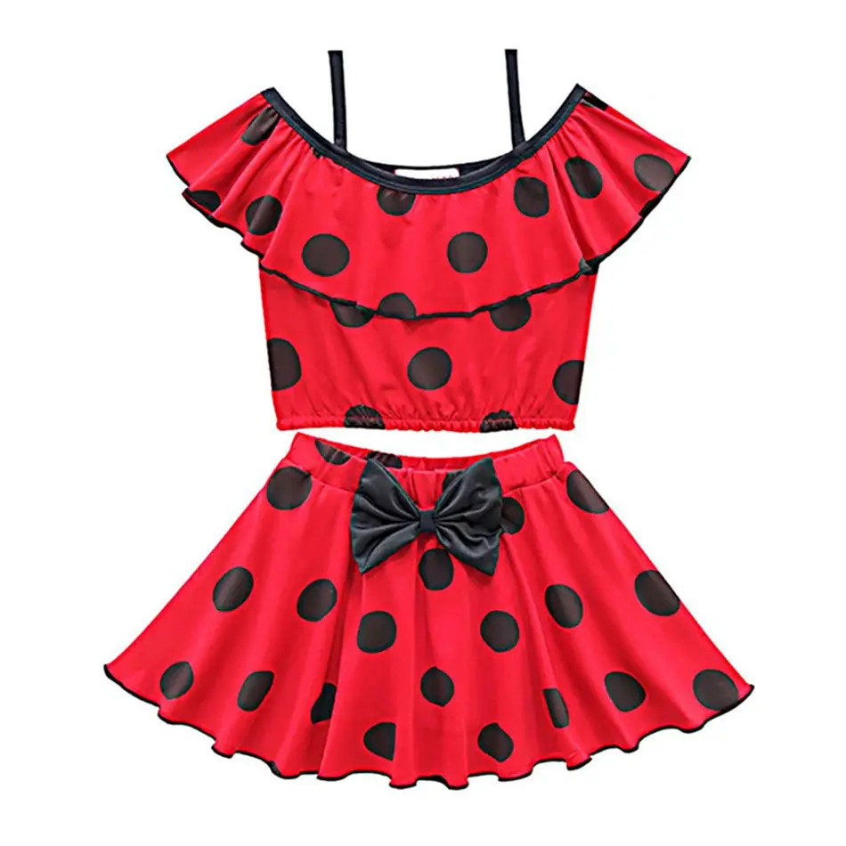 Clothing 07 Девушки костюм божьей коровки летнее платье дети косплей мультфильм одежда красный горошек Купальник ребенок леди жук Комбинезон Маска и парик для Сумки Необычные - Цвет: Clothing 07