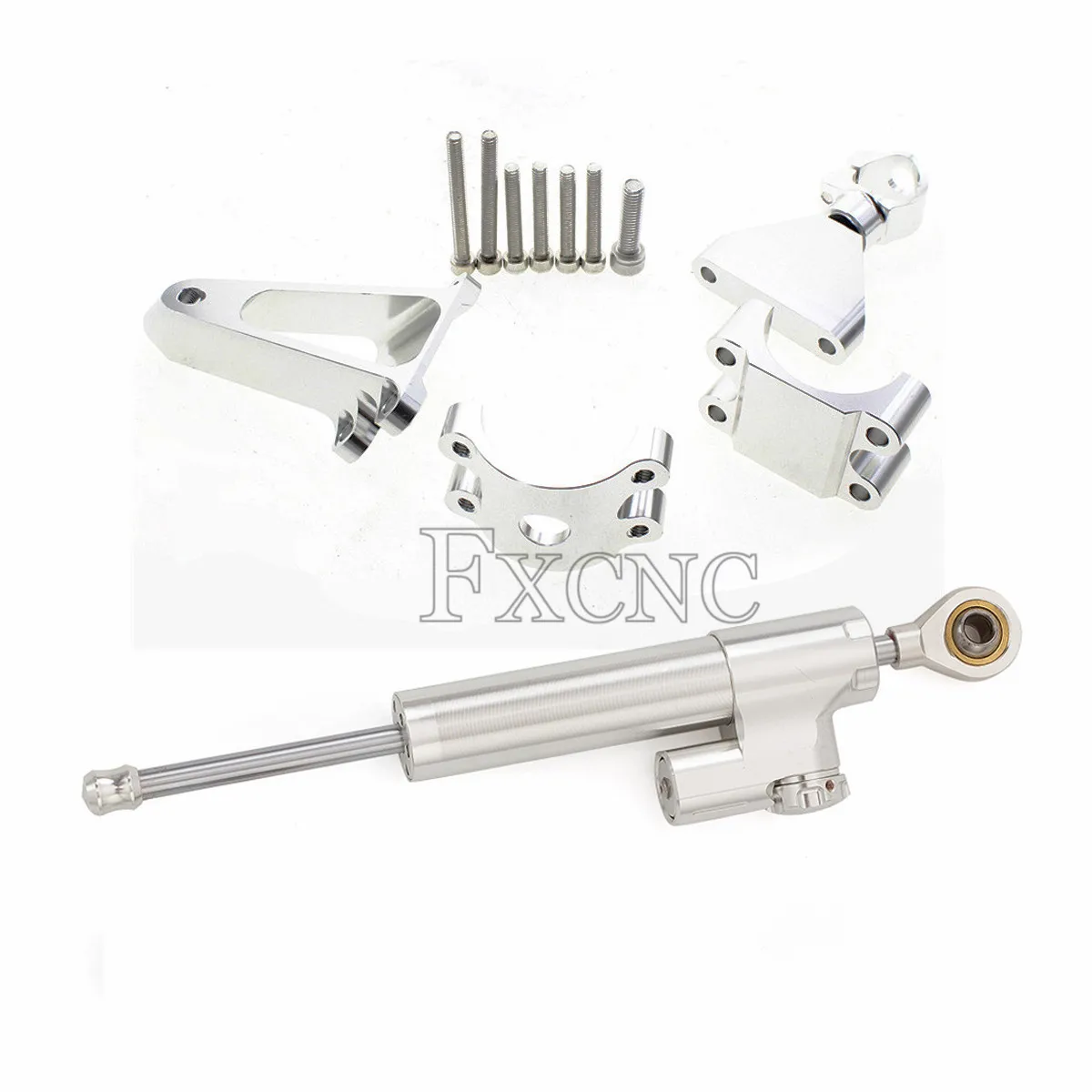 All Silver Kit CNC мотоциклетные стабилизатор рулевой демпфер Монтажный кронштейн Поддержка комплект для Honda CBR600 F4i CBR 600 1999-2004 2000 2001 2002 - Цвет: All Silver Kit