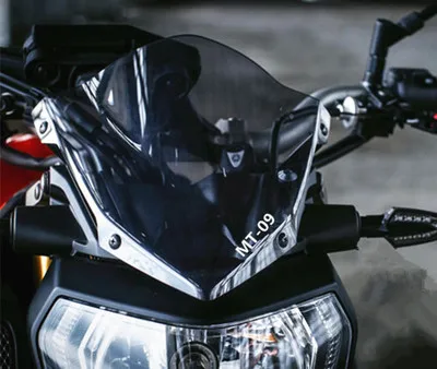 Аксессуары для мотоциклов, подходят для MT-09 MT09 FZ09 FZ-09 козырек ветрового стекла, козырек от ветра с логотипом