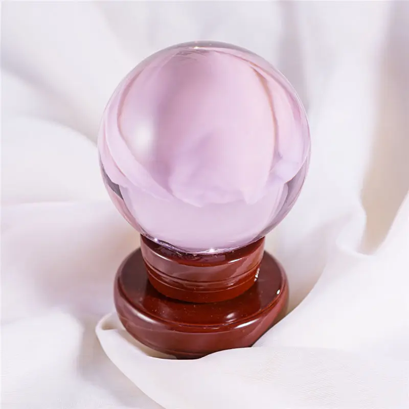

80mm Pink K9 Glass Ball Crystal Globe 8cm Glass Sphere Home Romantic Personalised Decoration Accessories Modern