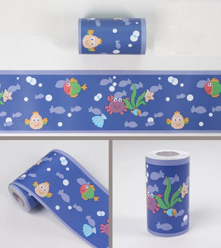 

10M Waist Line Wall Sticker Kitchen Waistline Bathroom Toilet Waterproof Self Adhesive PVC Wallpaper Border Room Floral Stickers