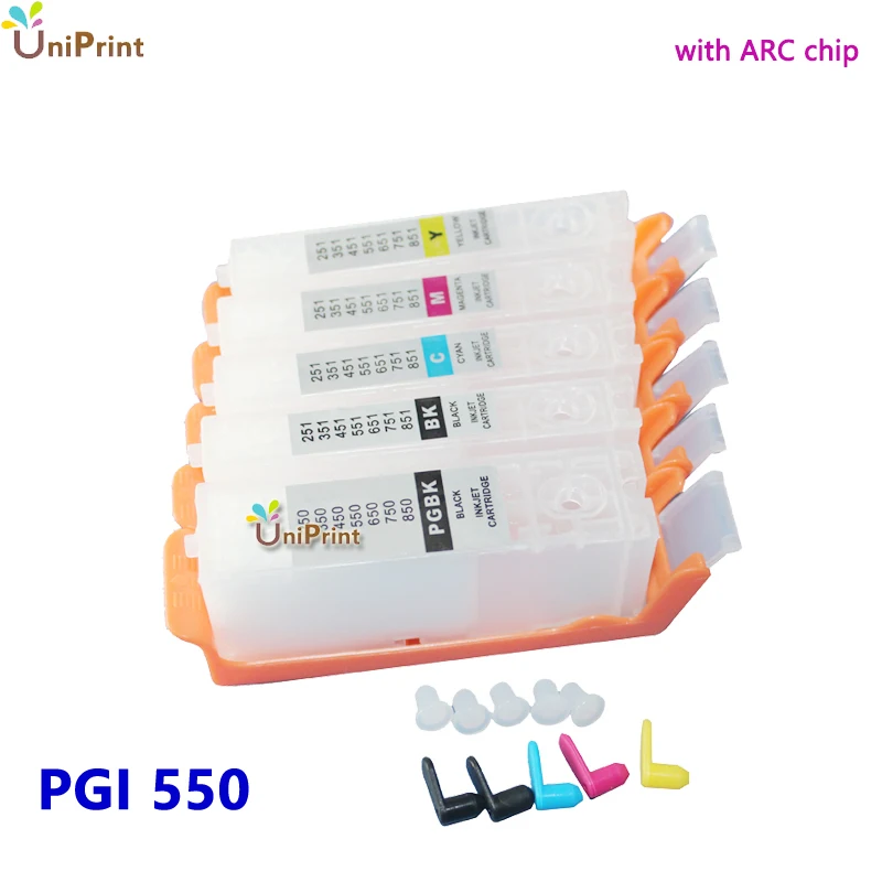 2 комплекта pgi550 cli551 пустой чернильный картридж совместимый для canon IP7250 IP7260 IP7270 IP7280