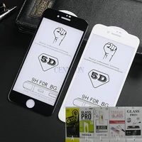 5d full cover tempered glass screen protector for iphone x xr xs max 8 7 6s plus 10pcs with retail packaging