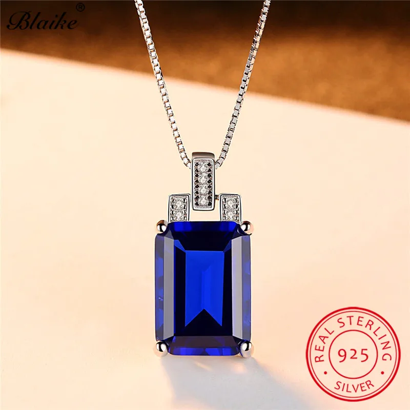 Blaike цельное серебро 925 пробы большой камень прямоугольник по рождению