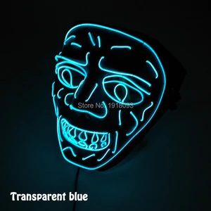 Бесплатная доставка, неоновая маска с холодсветильник, флуоресцентная маска для бара, маска с электролюминесцентной проволокой для празднисветильник освещения, декоративные принадлежности