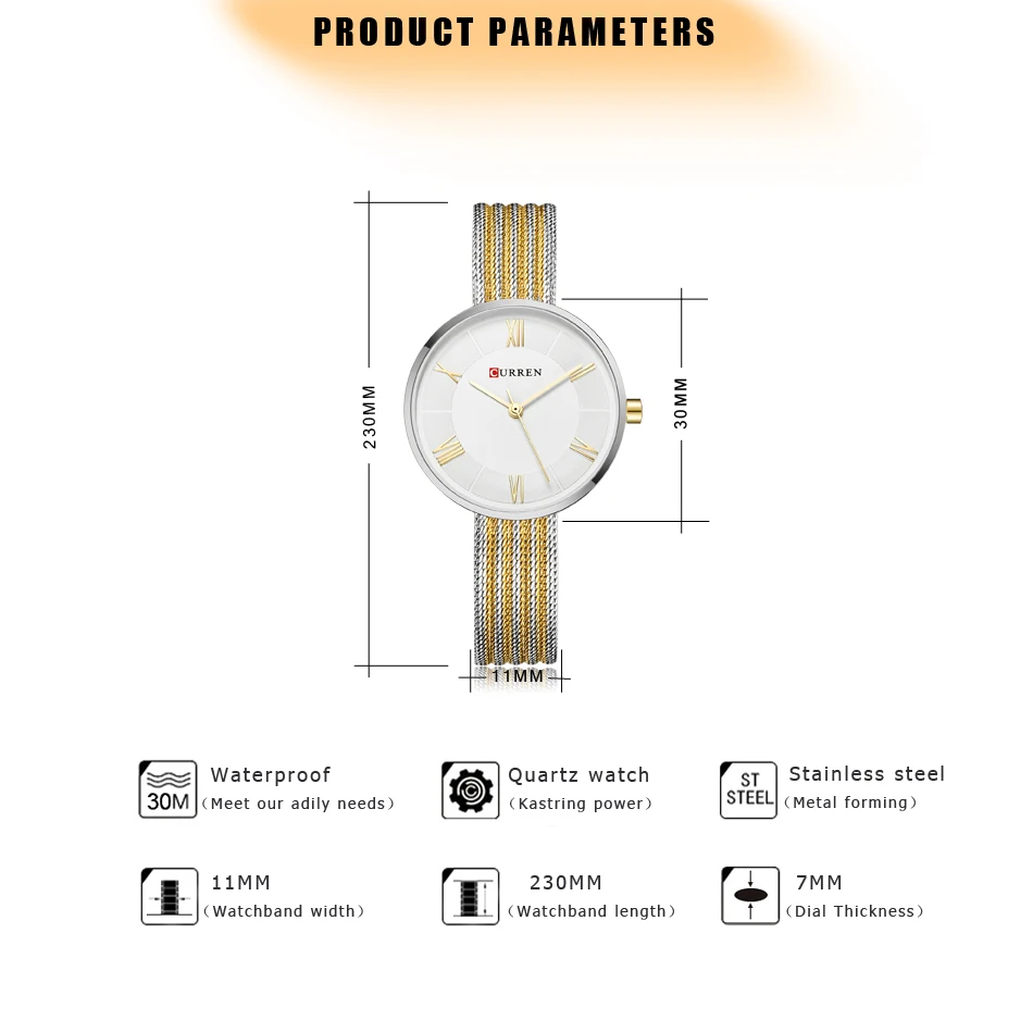 CURREN женские часы Роскошные Аналоговые кварцевые наручные классические