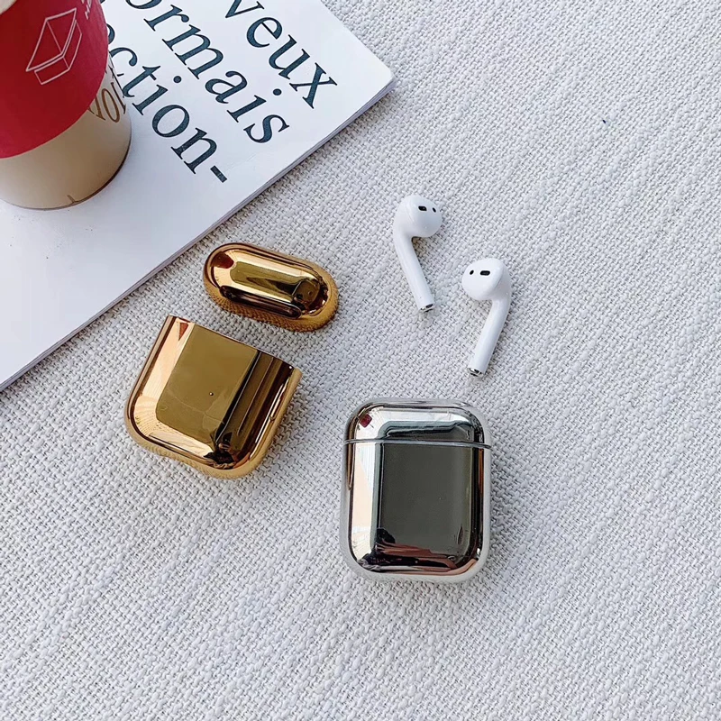 Гальванизированный Жесткий Чехол для наушников Airpods противоударный чехол