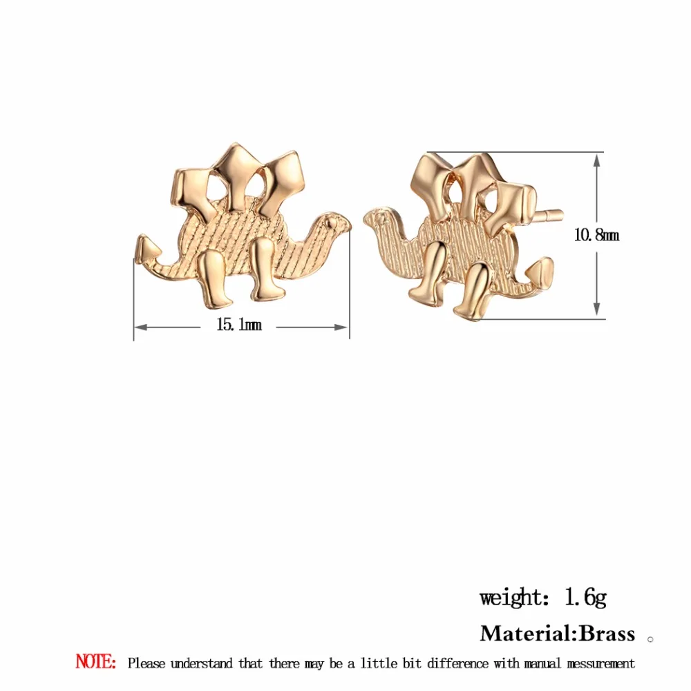 Chengxun подростков динозавров Стегозавр силуэт в форме Серьги гвоздики цвета: