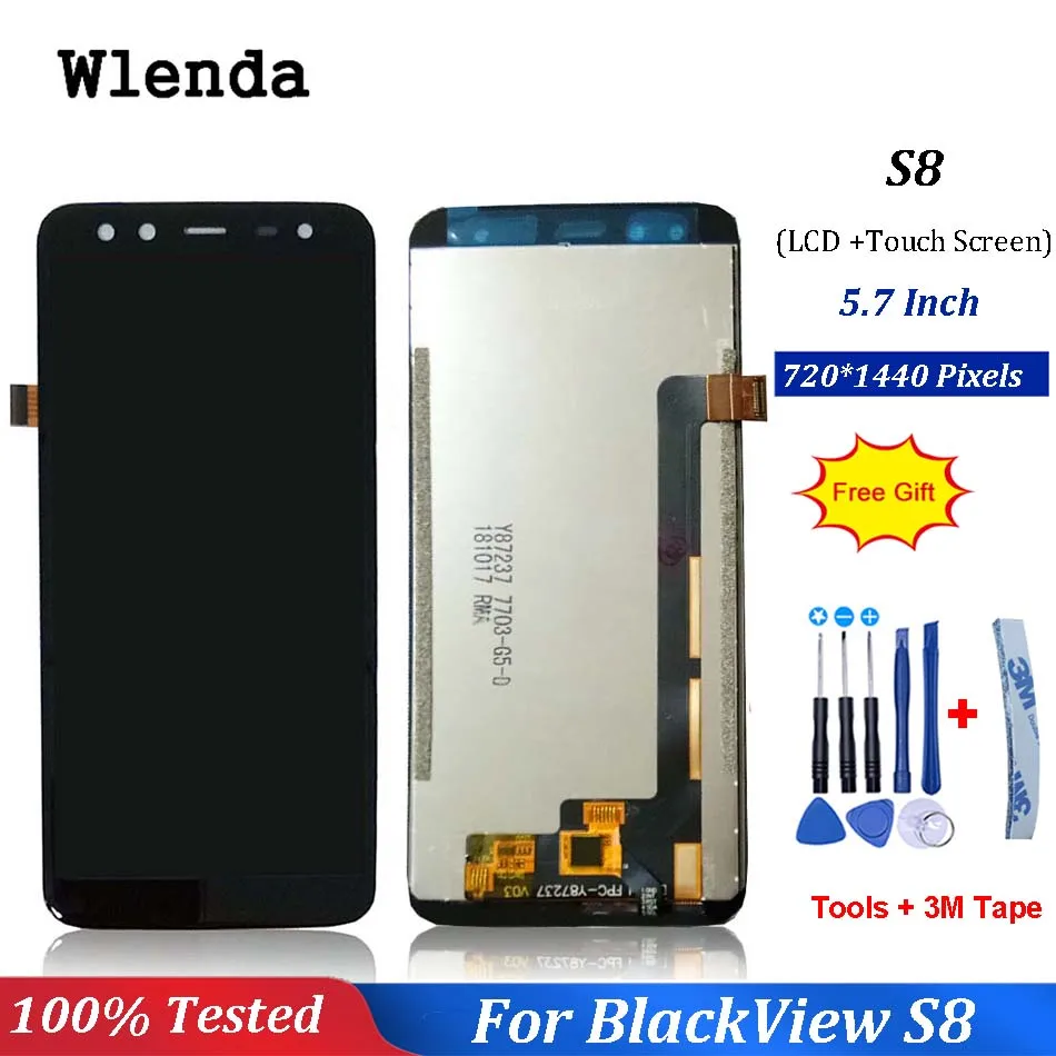 Для 5,7 дюймов BlackView S8 ЖК-дисплей Дисплей+ Сенсорный экран стекло lcd дигитайзера Панель Замена+ Бесплатные инструменты