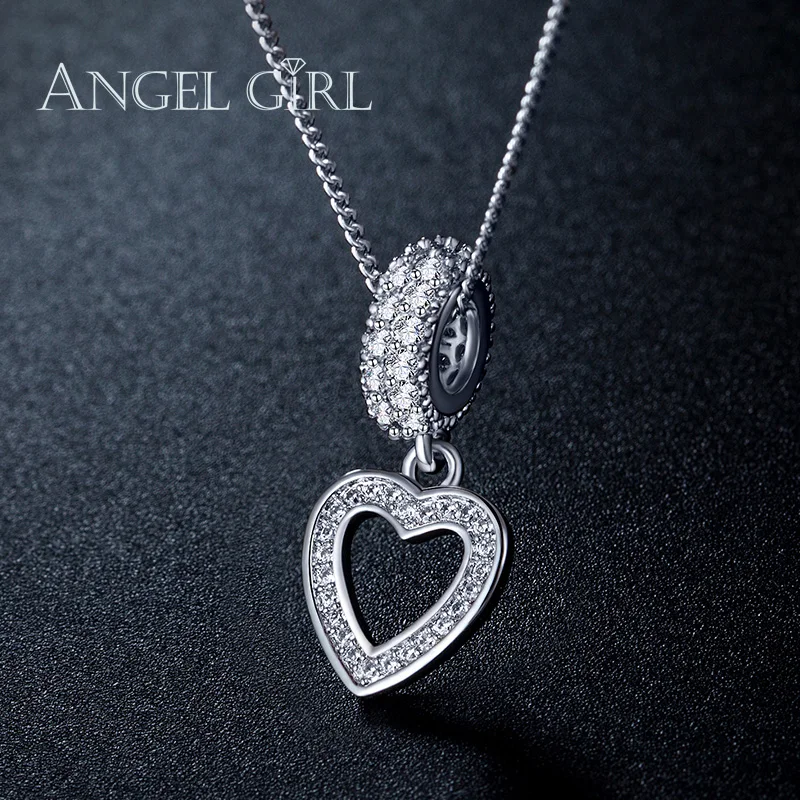 2017 угол девушка белого золота сердце кулон из бисера Цепочки и ожерелья