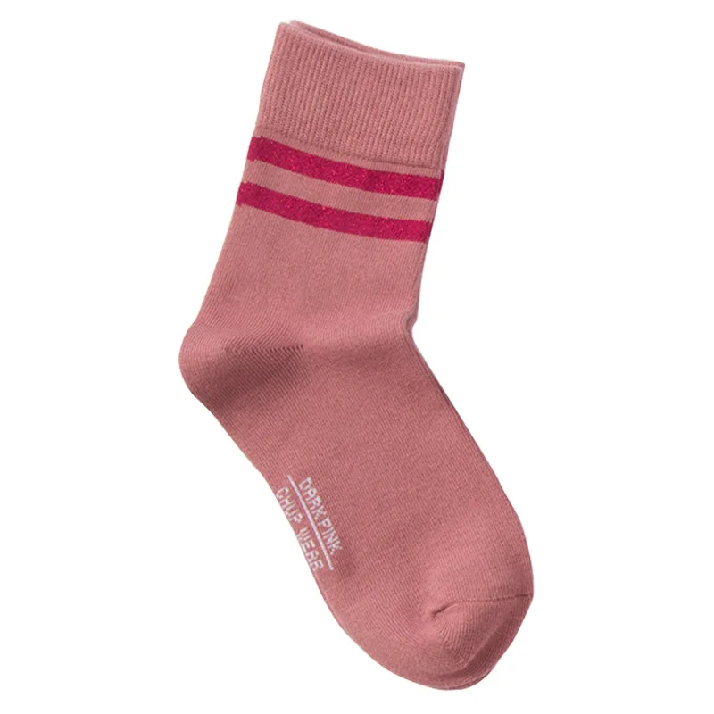 Женские хлопковые носки модные сохраняющие тепло с рисунком в полоску дышащие