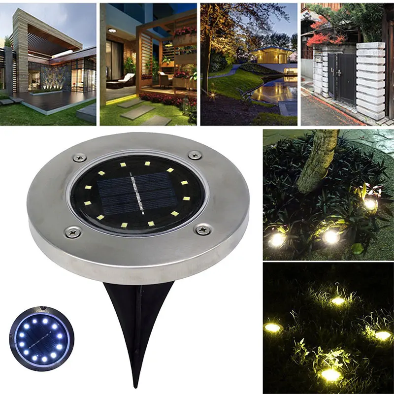 

12 LED Durable Disk Lights for Gutter Walkway Lights for Landscape Light Security Buried Light Path Way Ground Lamp Home