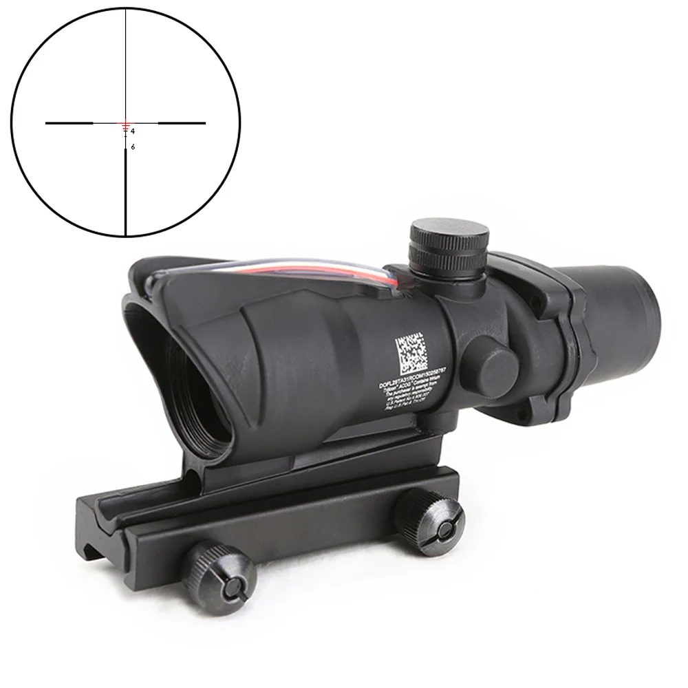 b4r Оптика SPINA Охотничий Прицел ACOG 4X32 оптика из настоящего волокна красный зеленый с подсветкой шеврон стекло гравированное сетка оптический прицел - Цвет: b4r