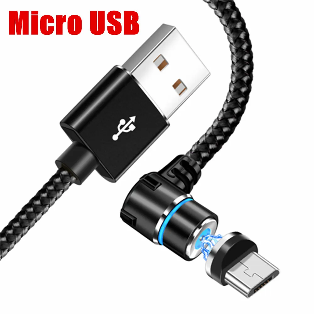 Олаф Магнитный Кабель Micro-USB для быстрой зарядки Тип usb C кабель магнит Зарядное устройство для передачи данных кабель для зарядки USB шнур для iPhone samsung Xiaomi - Цвет: Black Micro Cable