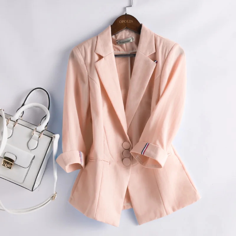 

New Spring summer Women white Black thin Blazers And Jackets Female Breathable leisure Suit Blazer Femenino Ladies Blazer