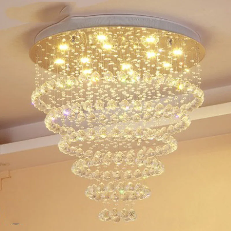 L Хрустальная люстра круглая современная Минималистичная дуплекс лестница вилла