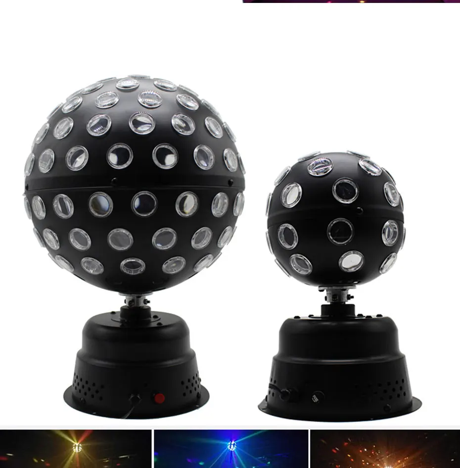 LED Stage Light Disco Ball Laser Multi-Colored Revolving Endless Rotating Light Music Control Party Light Black Metal Christmas