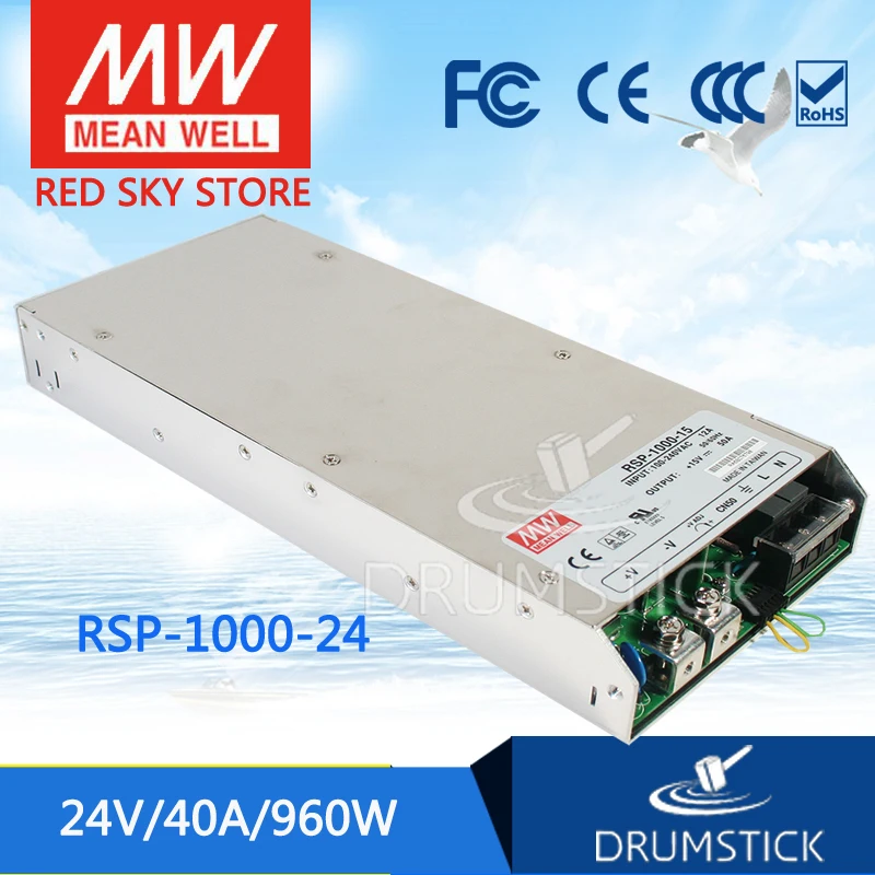 

Steady MEAN WELL RSP-1000-24 24V 40A meanwell RSP-1000 24V 960W Single Output Power Supply