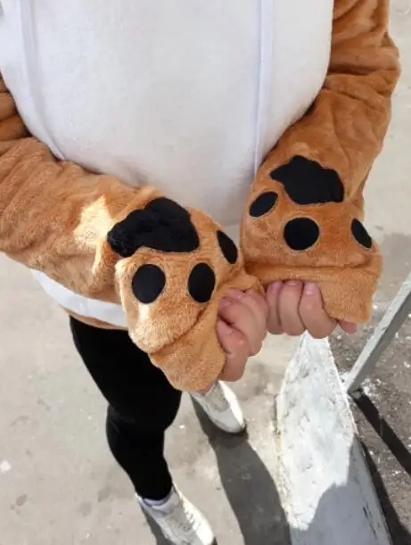 Shiba Inu Doge Kawaii милое Коралловое бархатное пальто с капюшоном и длинными рукавами