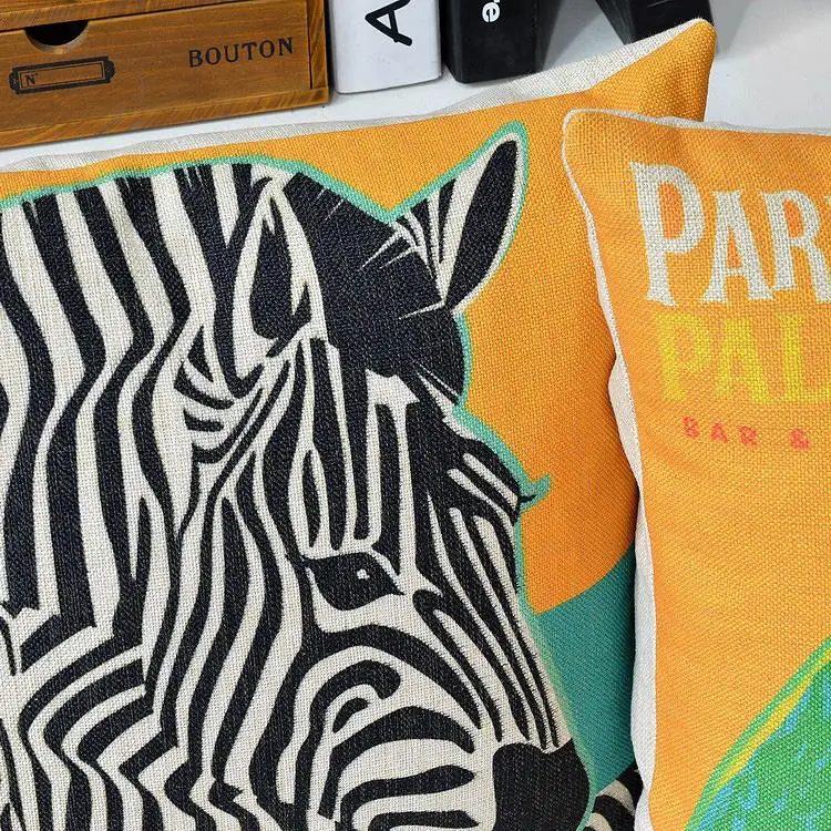 Американская Скандинавская Подушка креативная с зеброй для попугая льняная
