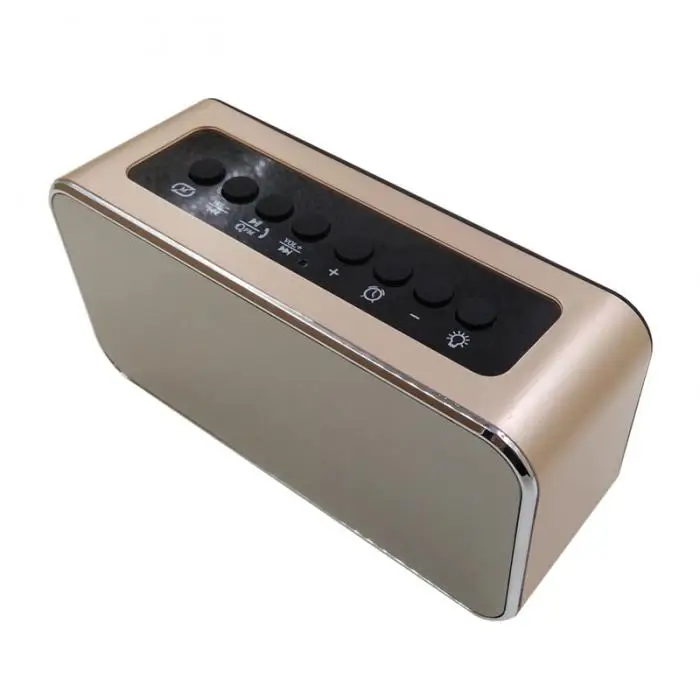 Модный Bluetooth динамик с fm-радио, будильник, mp3-плеер, светодиодный, стерео динамик, зеркальные часы MYDING