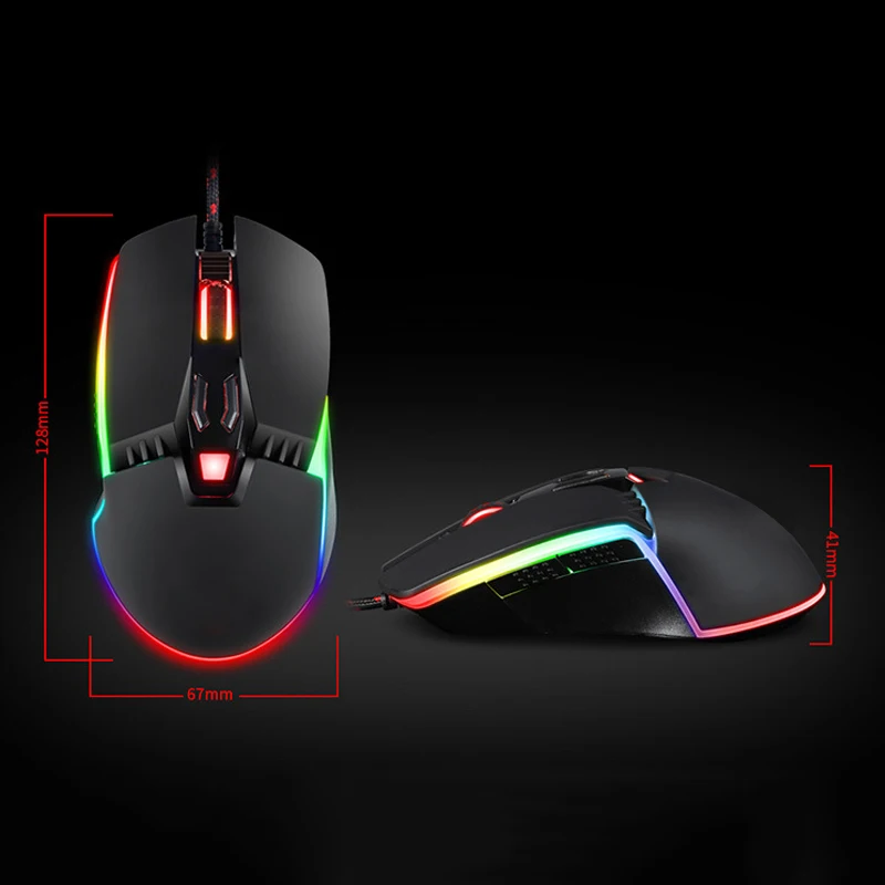 Проводная игровая мышь 4000 точек/дюйм 4 скоростная Регулировка DPI RGB подсветка для