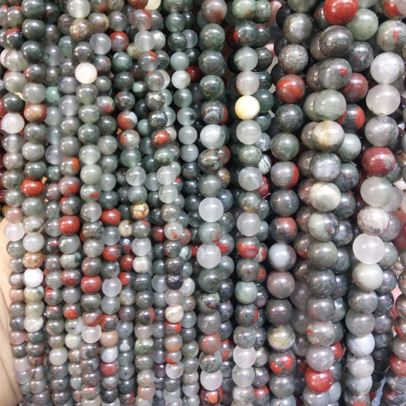 Африканский кровяной камень 6 мм 8 10 бусины из натурального камня Свободные