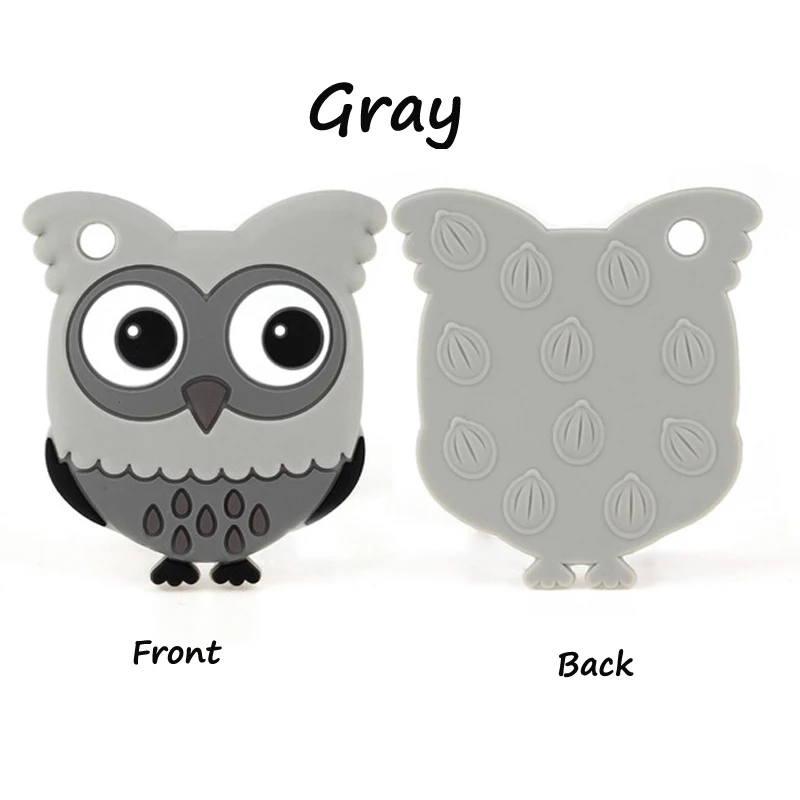 1pc Owl Silicone Teether Baby Necklace Teething Beads Pandent Nursing Chewable Toy Pacifier Chain Shower Gift BPA Free cord | Мать и